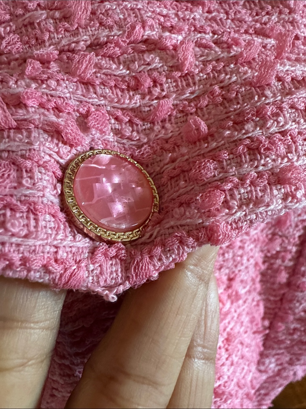 ASOS Curve Pink Tweed Button-Up Jacket - Picture 2 of 5